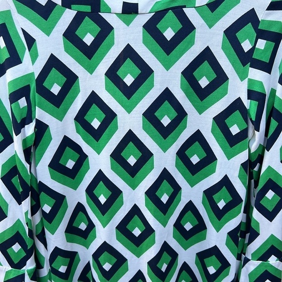 Diane Von Furstenberg Vintage Line Silk Dress Sz 4 Geometric Contemporary - Picture 5 of 7